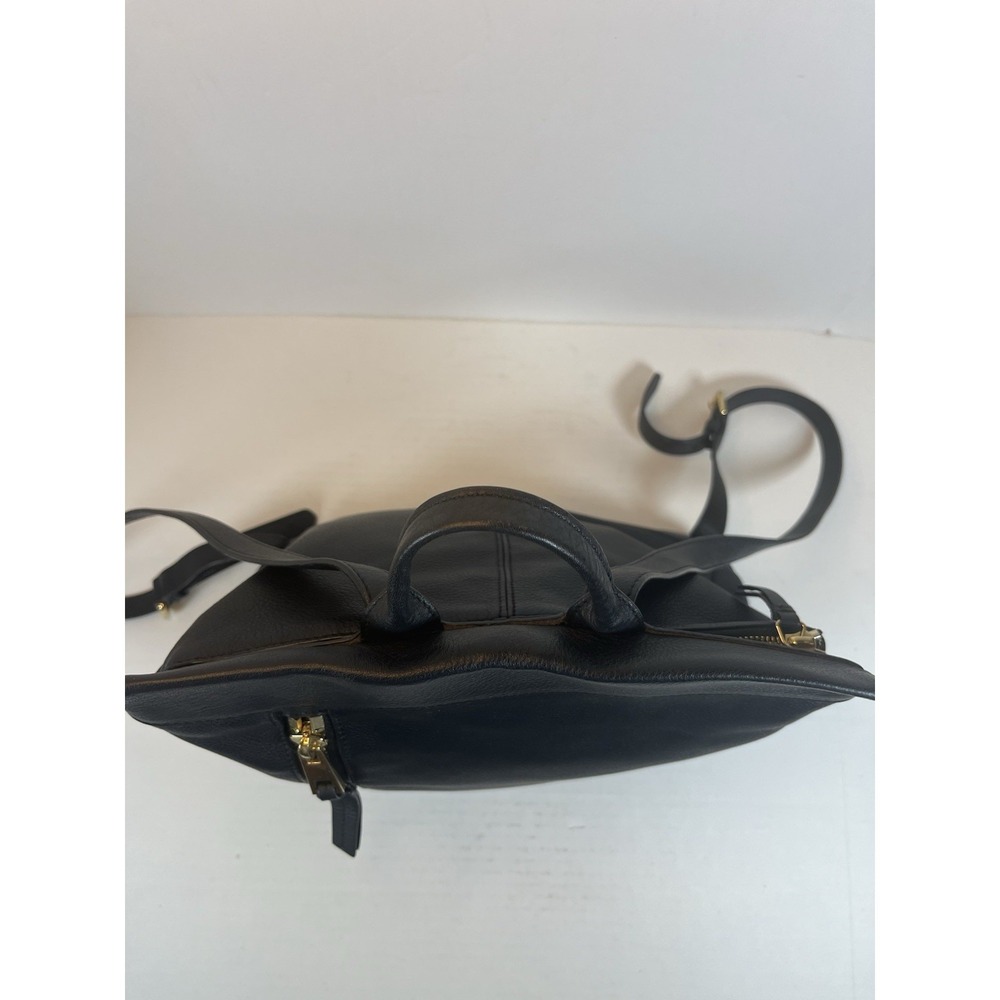 Vince Camuto Women's Madox Backpack Black Leather Metallic Gold Logo Travel Bag - Picture 10 of 11
